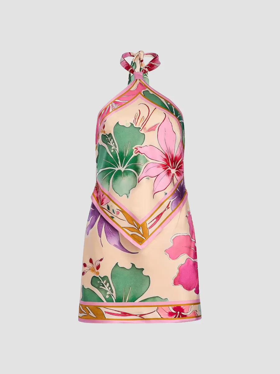 Adelaide Printed Stretch Silk Scarf Minidress by Retrofête