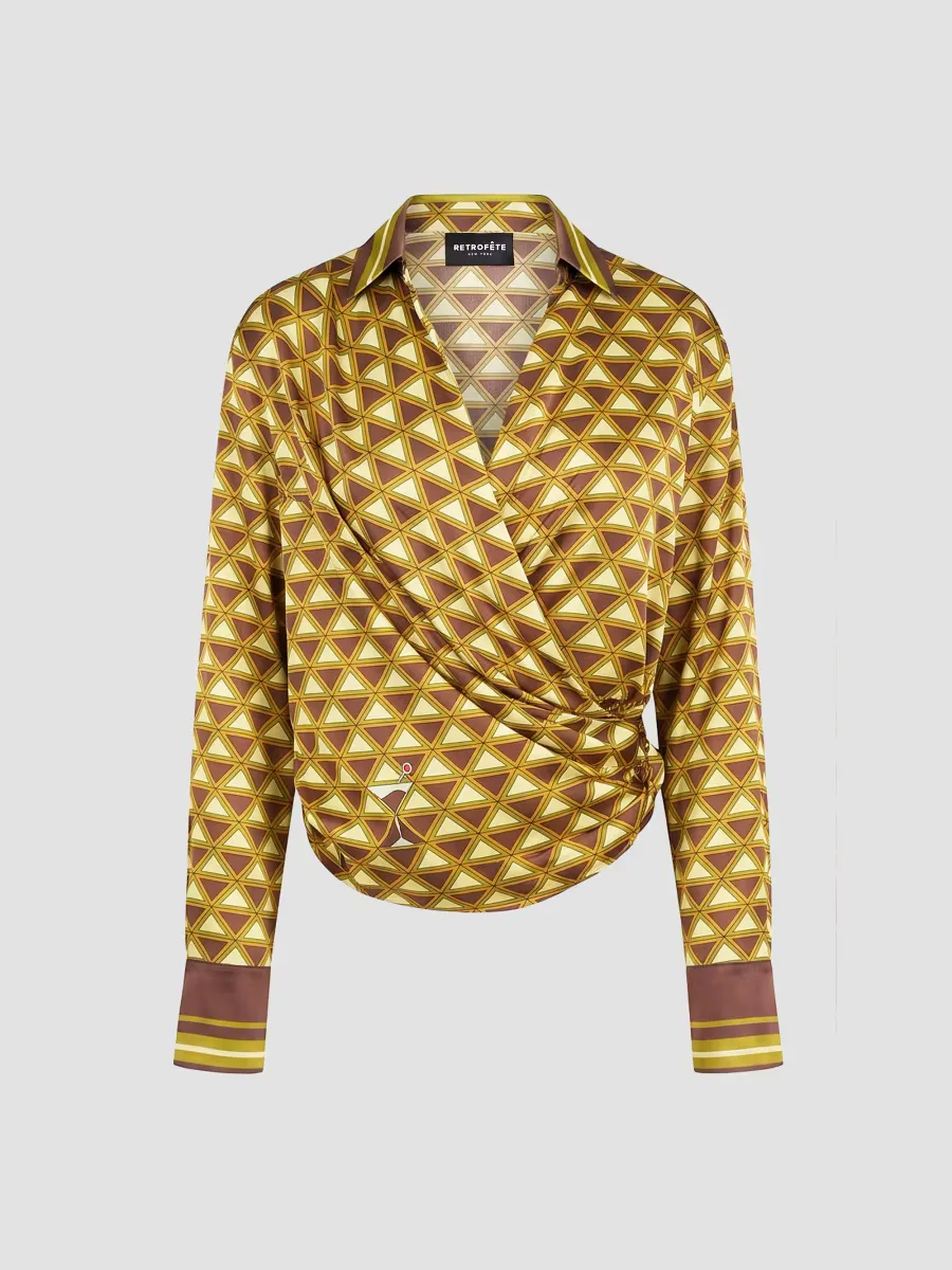 Kourt Paisley Wrap Blouse by Retrofête