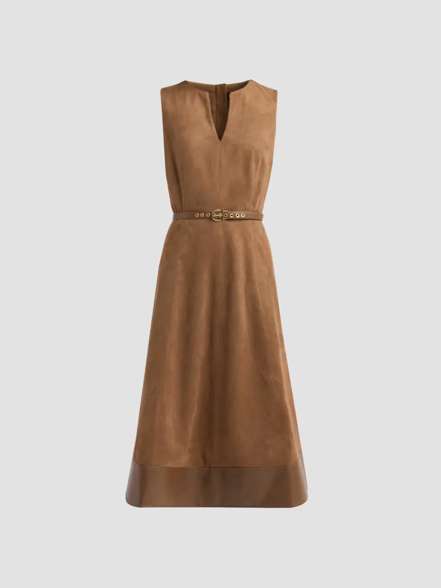 Paisley Faux-Suede Sleeveless Dress by Elie Tahari
