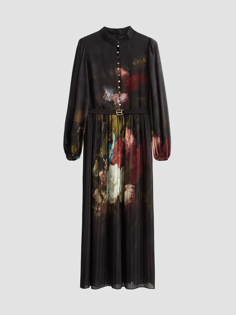 The Adira Printed Pleated Midi Dress by Elie Tahari