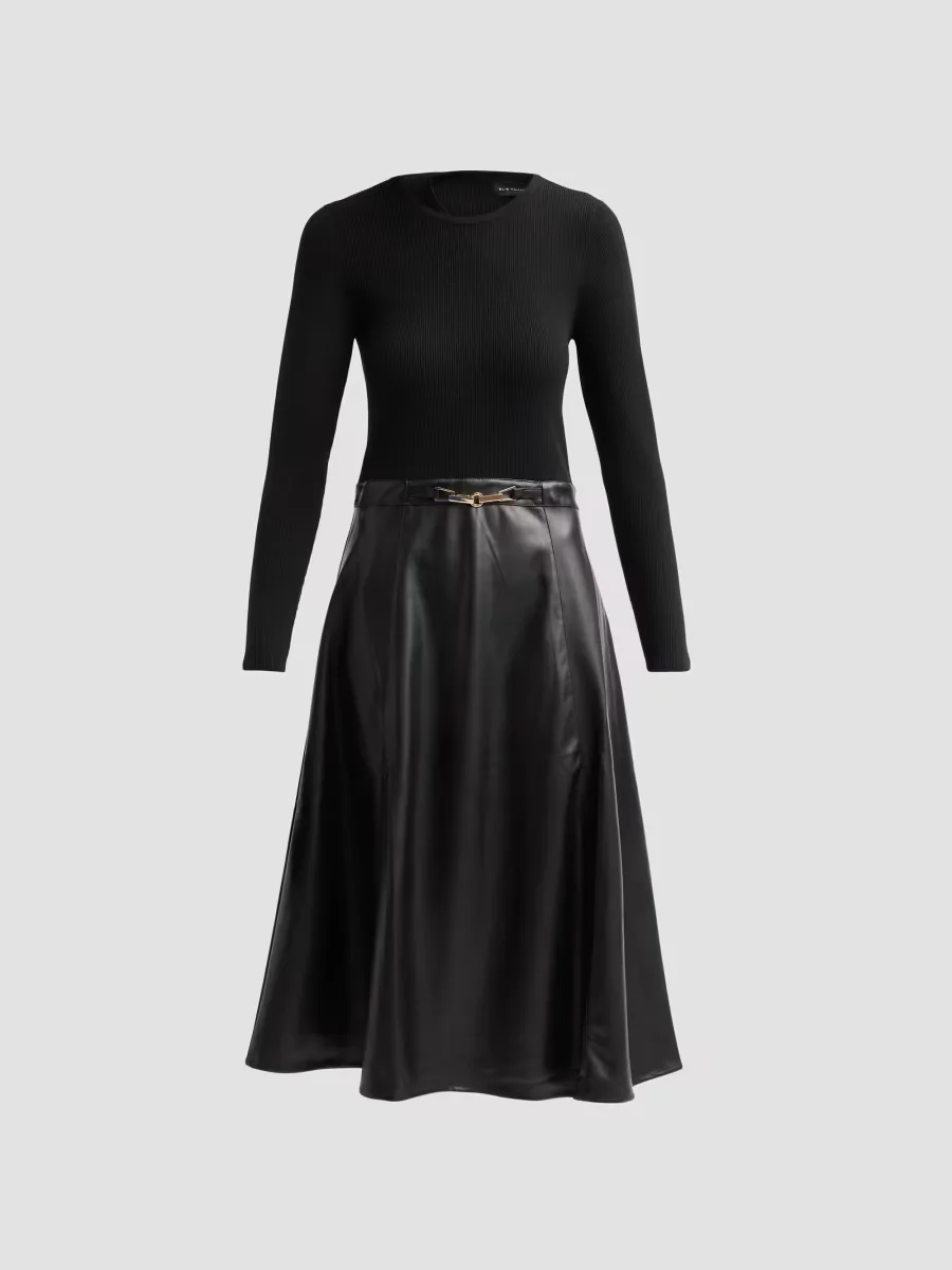 The Quinn Mix-Media Midi Dress by Elie Tahari