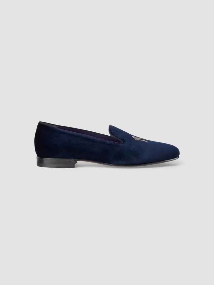 Ralph Lauren Purple Label Yankees Velvet Slippers by Ralph Lauren