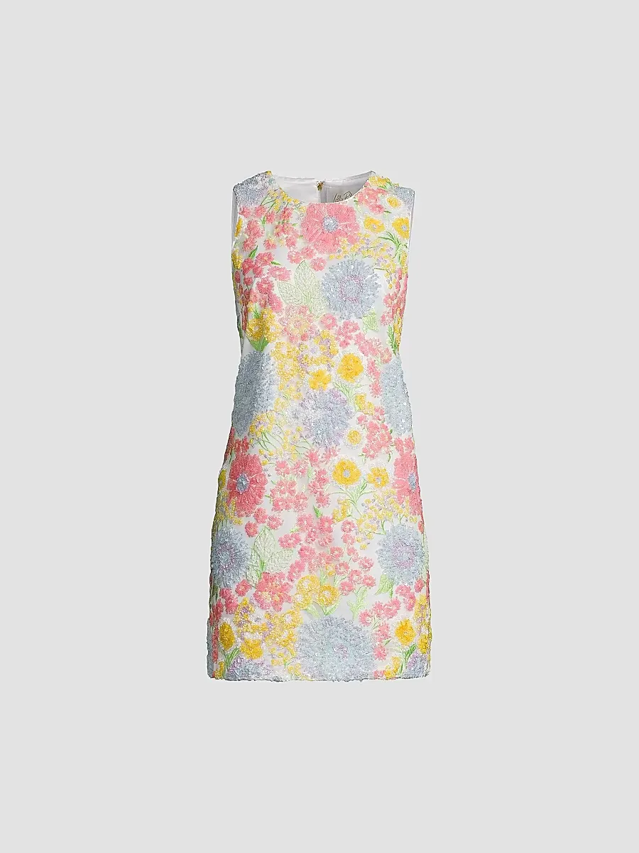Airbella Floral Sequined Shift Dress