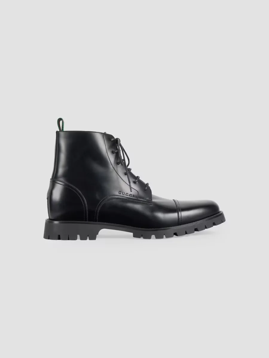 Primavera Sylke Leather Ankle Boots by Gucci