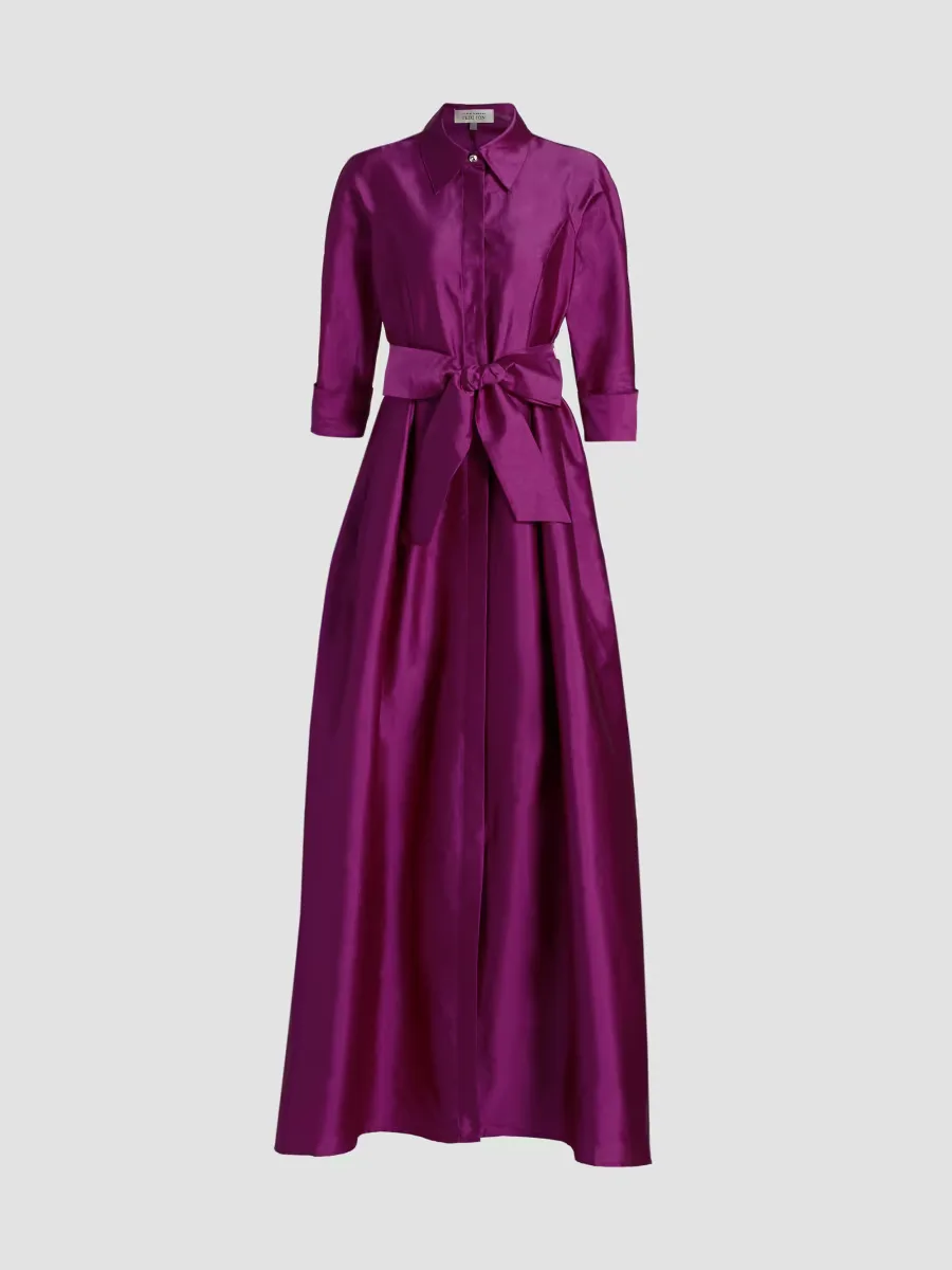 Teri Jon by Rickie Freeman Shirt Waist Taffeta Gown