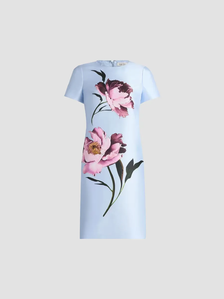 Teri Jon by Rickie Freeman Floral Placement Faille A-Line Dress by Teri Jon