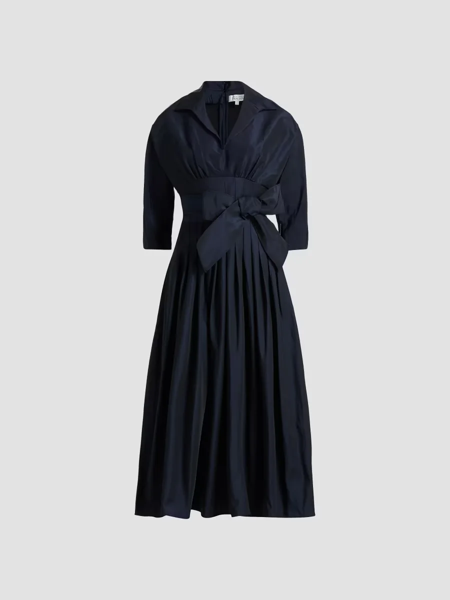 Teri Jon by Rickie Freeman Taffeta Cocktail Midi-Shirtdress by Teri Jon