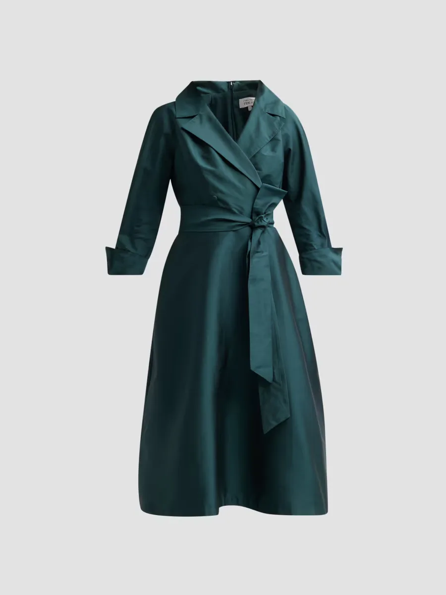 Teri Jon by Rickie Freeman Taffeta Shirtwaist Gown by Teri Jon