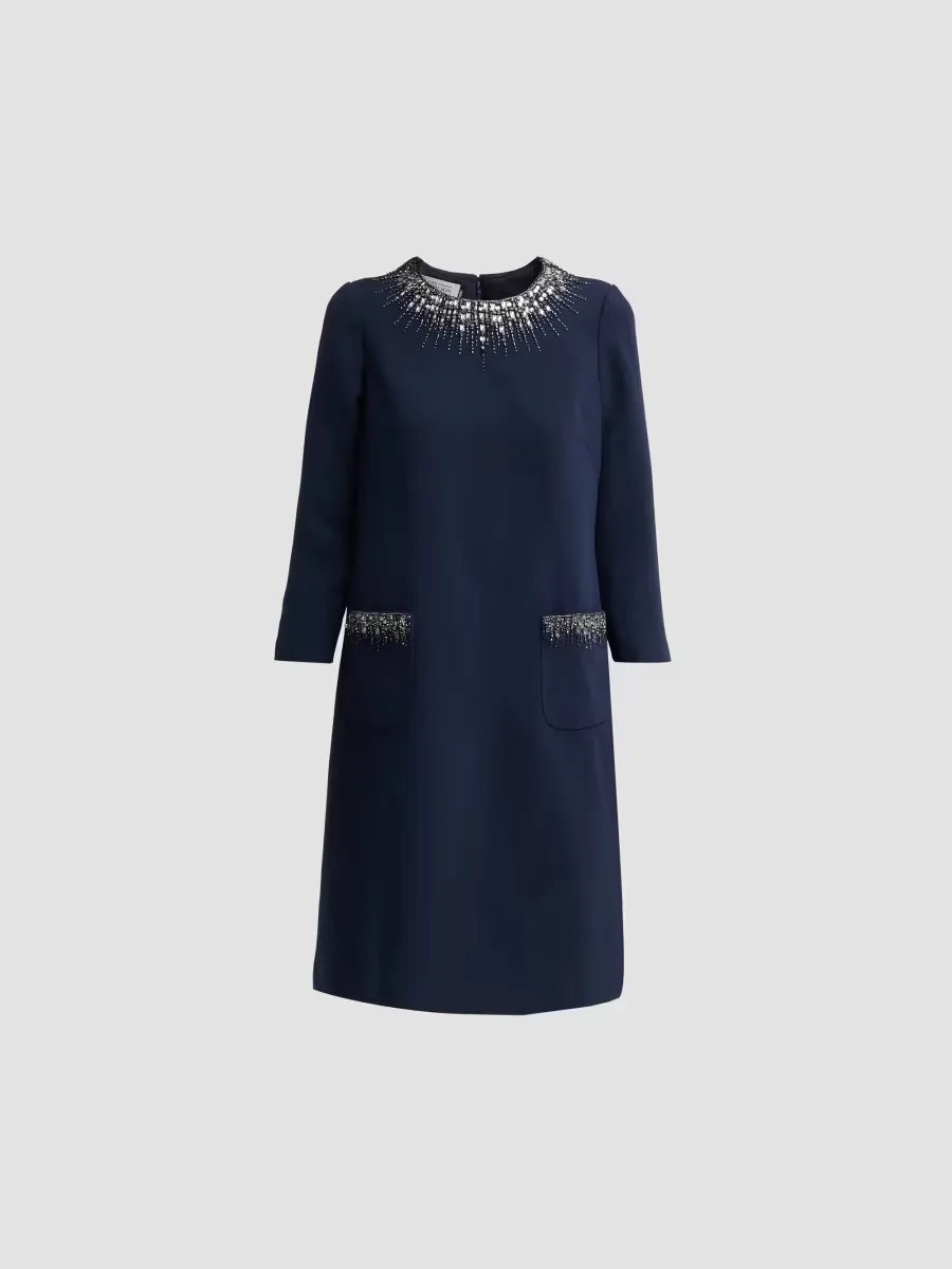 Teri Jon by Rickie Freeman Embellished Crêpe Cocktail Dress