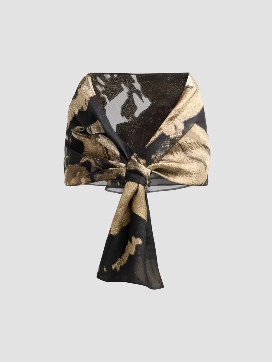 Teri Jon by Rickie Freeman Organza Jacquard Shawl by Teri Jon