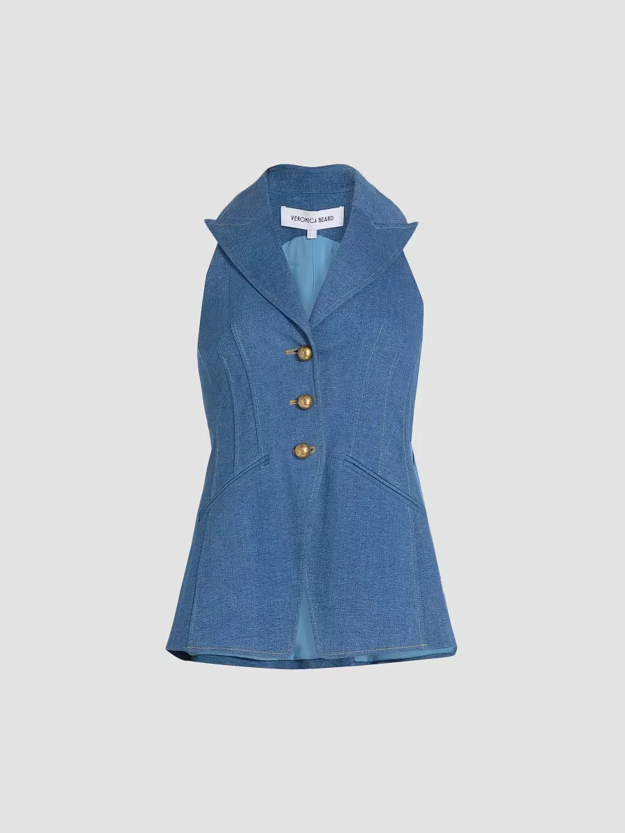 Costa Denim Vest by Veronica Beard