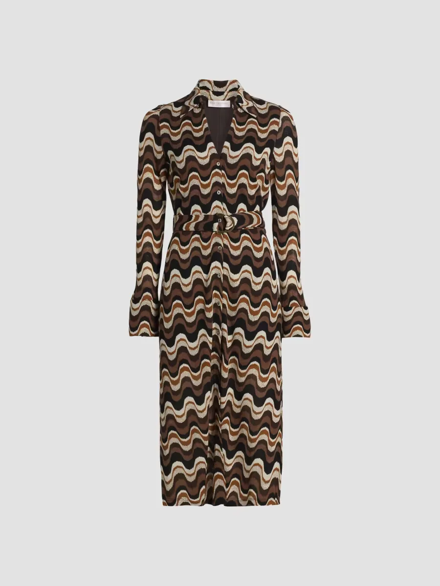 Lydia Swirled Belted Midi-Dress by Ramy Brook