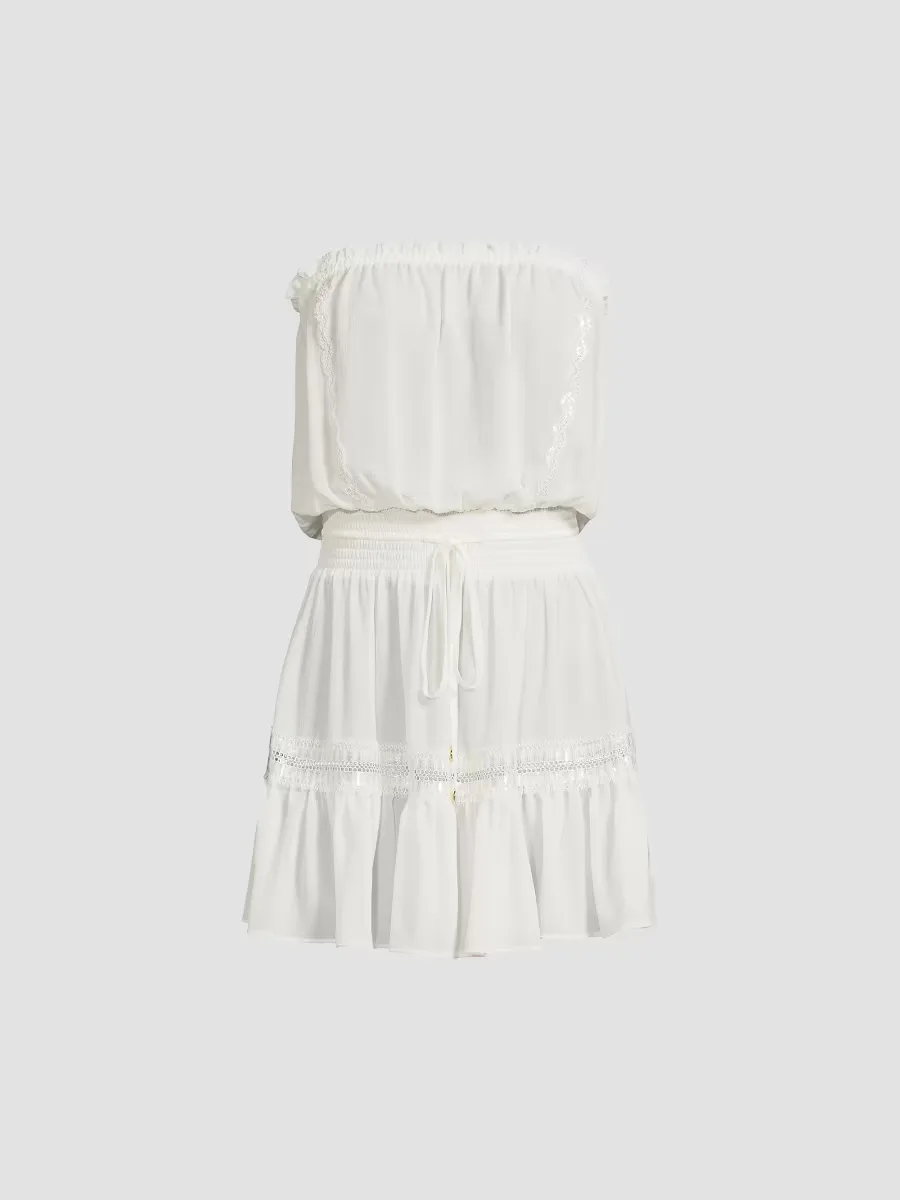 Natalia Eyelet Strapless Cover-Up Minidress by Ramy Brook