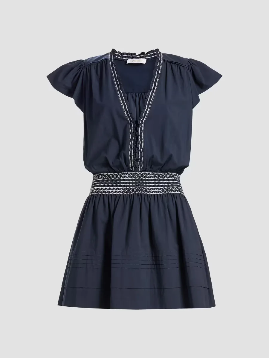Tahlia Embroidered Smocked Minidress by Ramy Brook