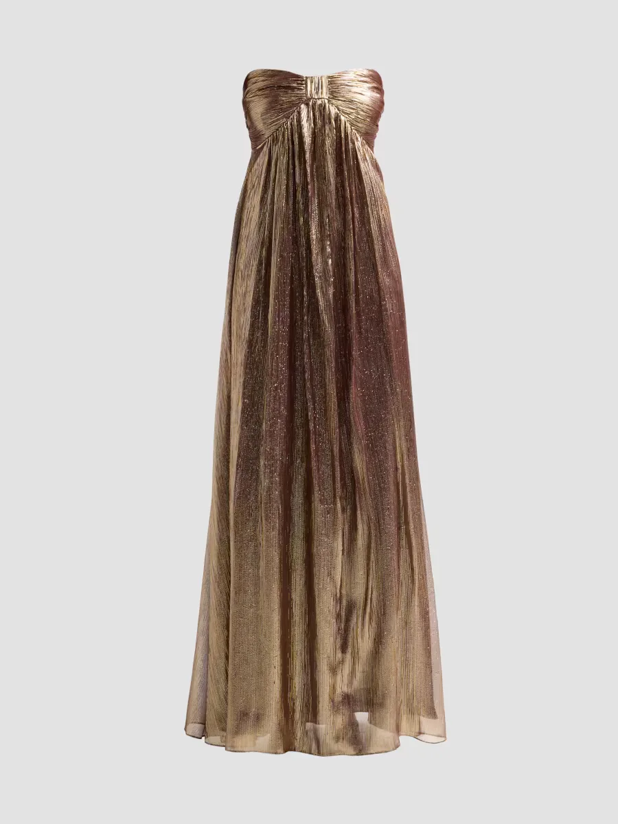 Liberty Metallic Strapless Gown