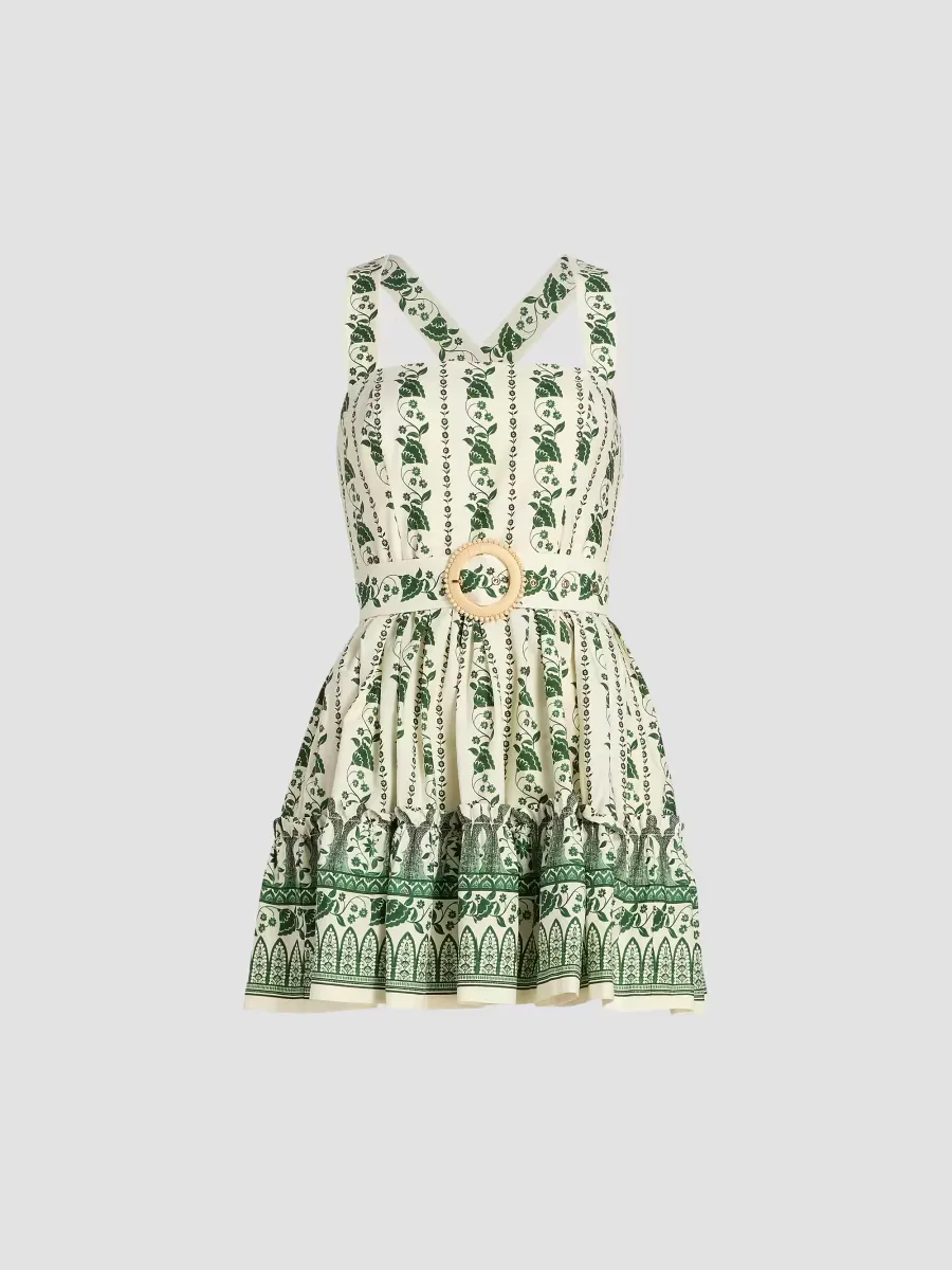 Julietta Floral Vine Cotton Minidress by Cara Cara