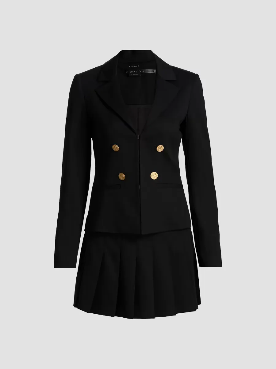 Mya Blazer Pleated Minidress by Alice + Olivia