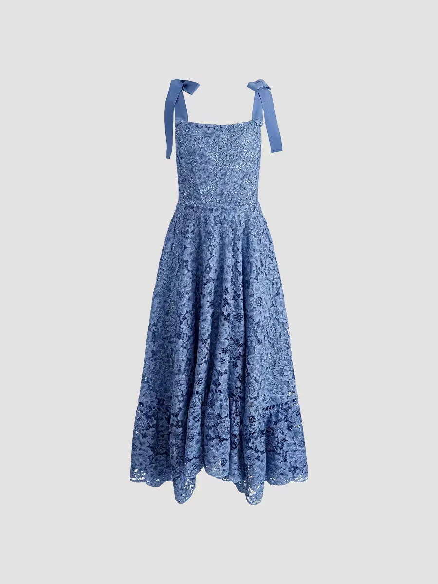 Rosalee Lace Bustier Midi-Dress by Alice + Olivia