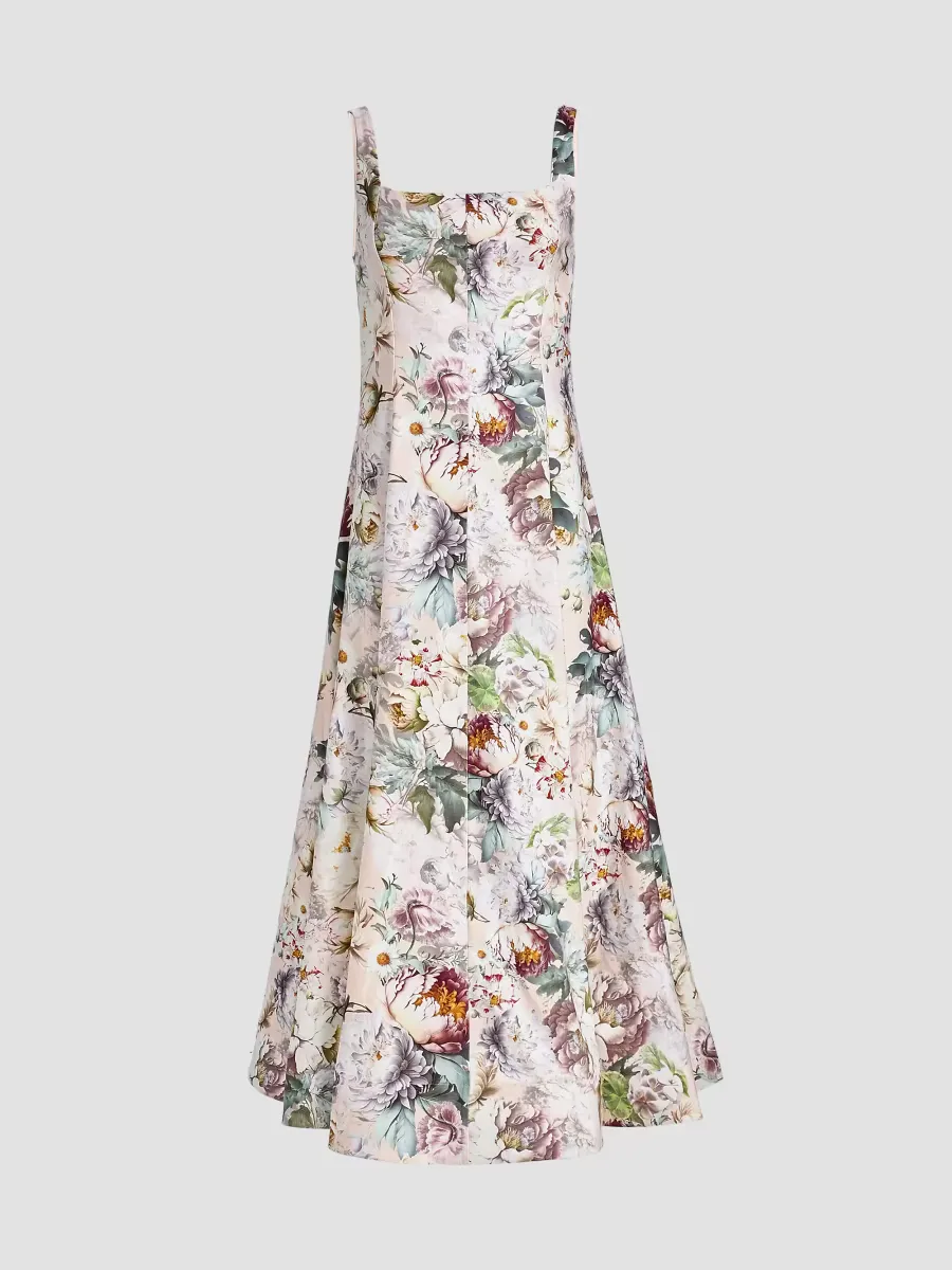 Polly Floral Tie-Waist A-Line Maxi Dress by Alice + Olivia
