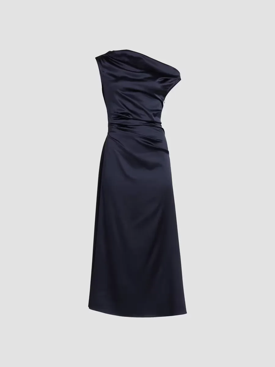 Phare Silk Drape Midi-Dress