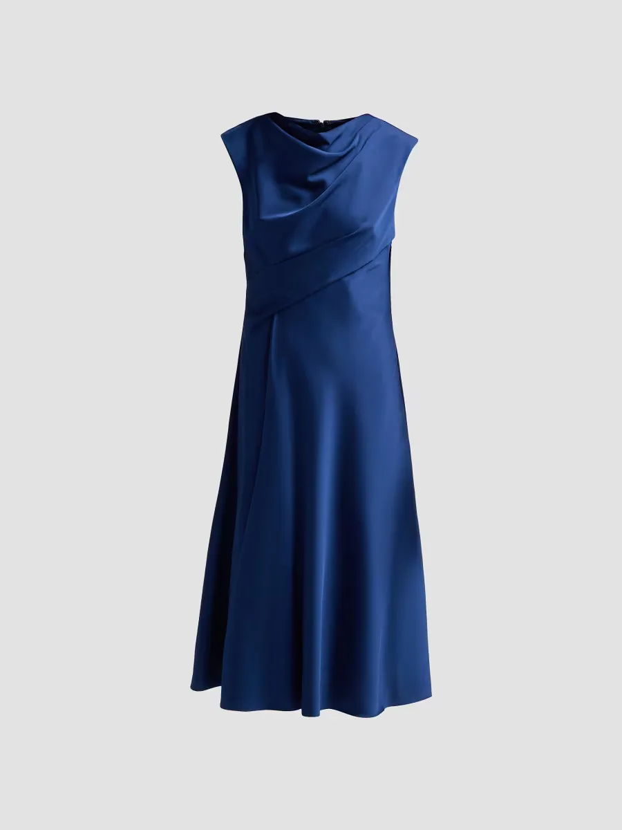 Crepe Back Satin Midi Dress by Aidan Mattox
