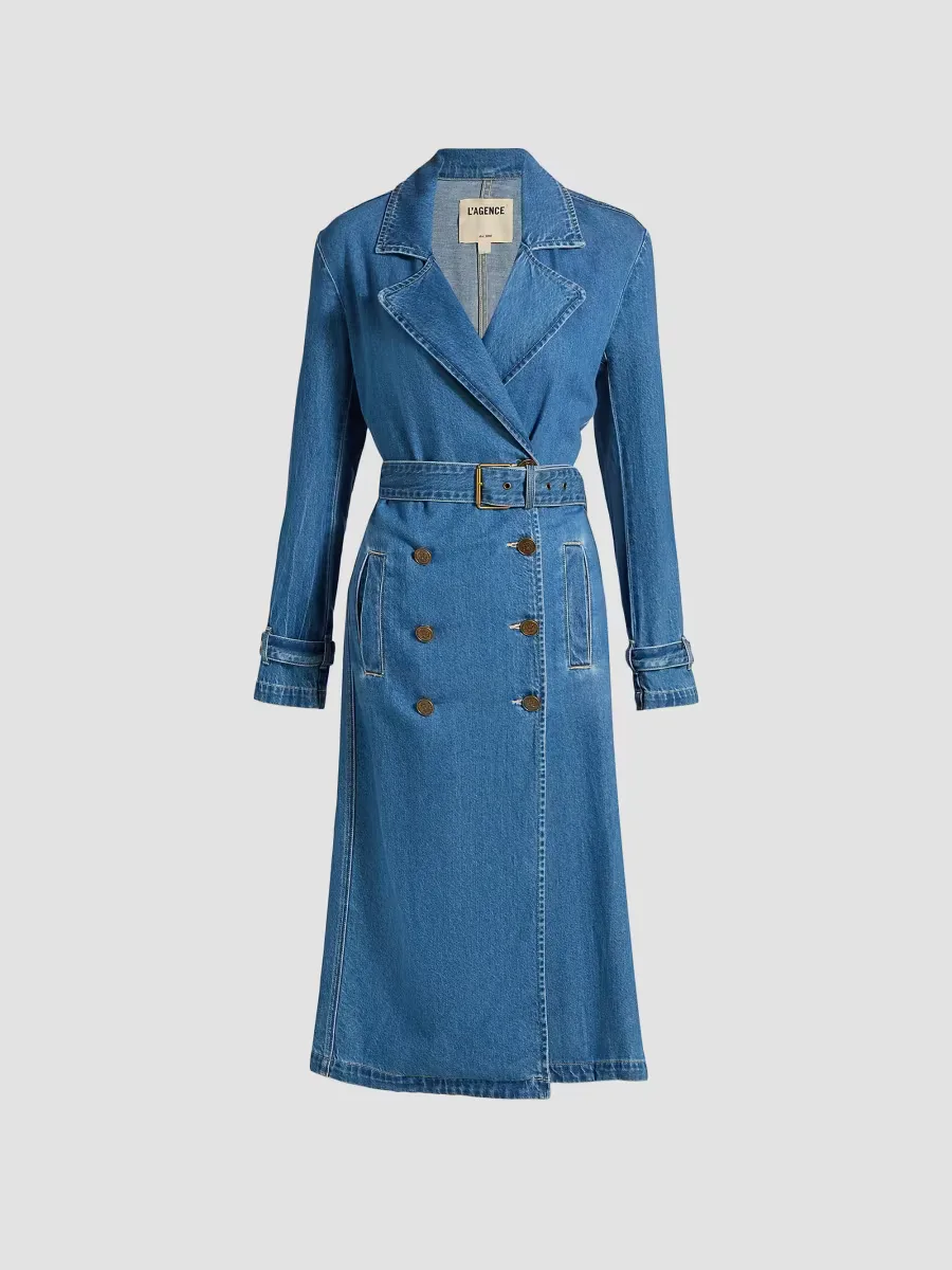Bradley Denim Trench Coat by L'AGENCE