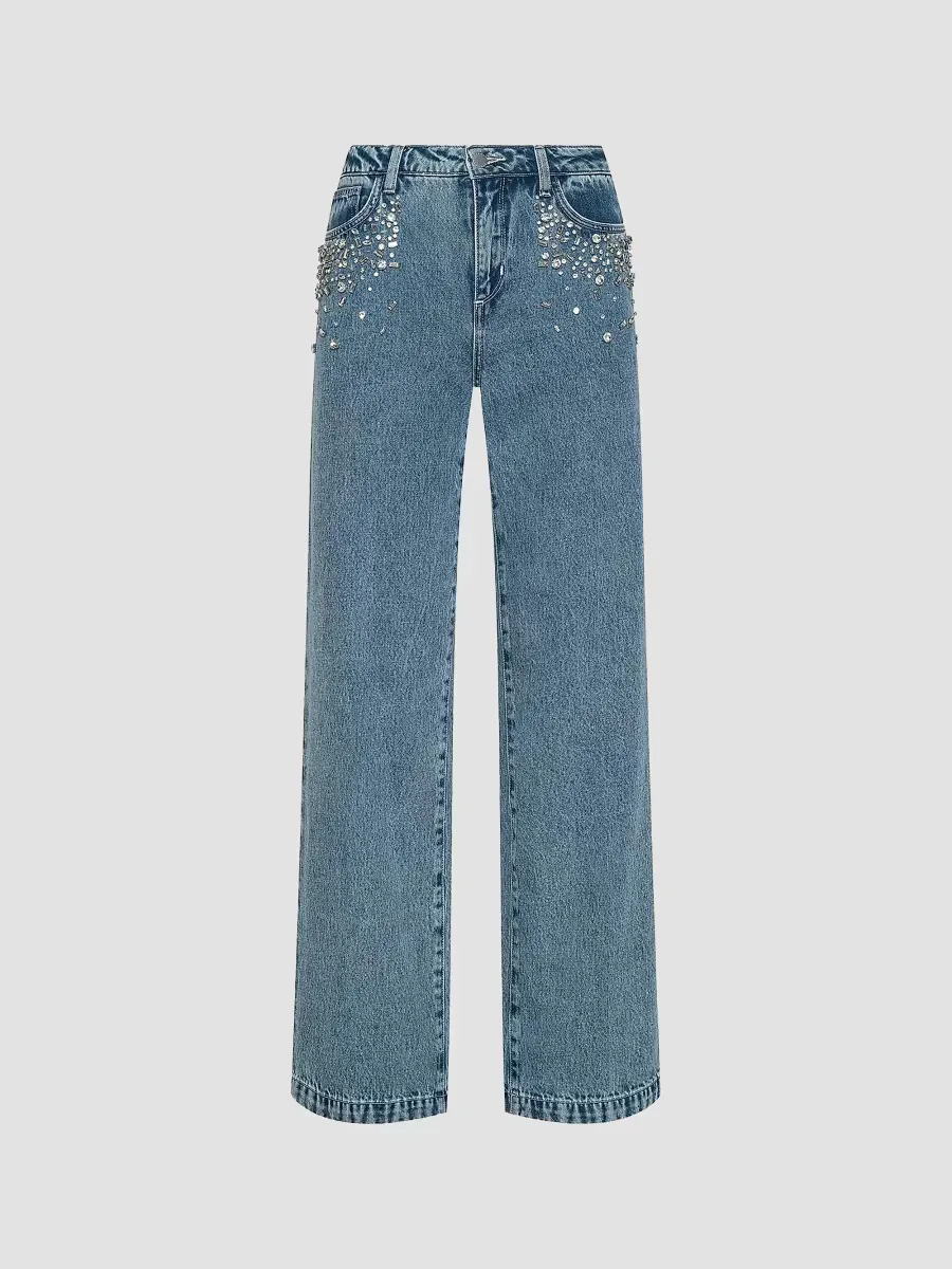 Scottie Crystal-Embellished Wide-Leg Jeans