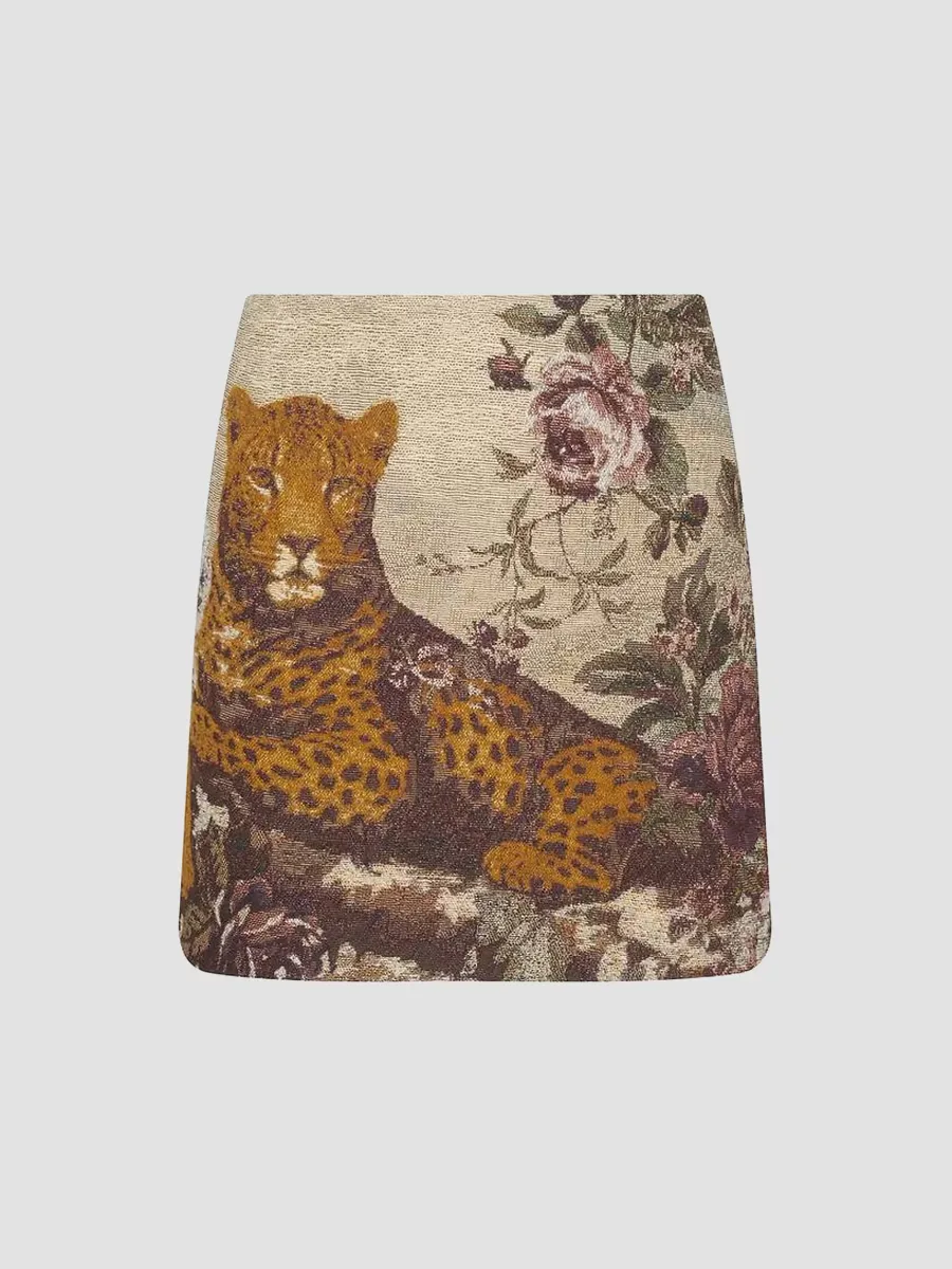 Marseille Leopard-Print Mini Skirt by L'AGENCE