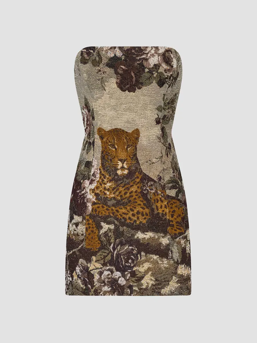 Renee Strapless Tapestry Mini Dress by L'AGENCE