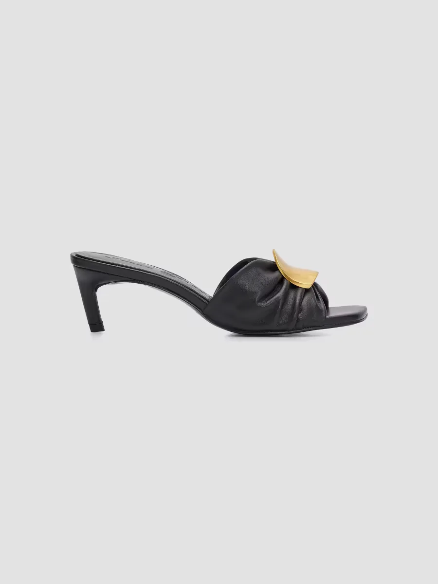 Amina 55MM Leather Kitten-Heel Sandals by Cult Gaia