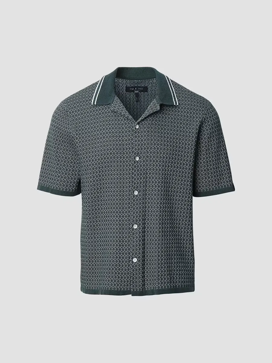 Harvey Geometric Cotton-Blend Camp Shirt