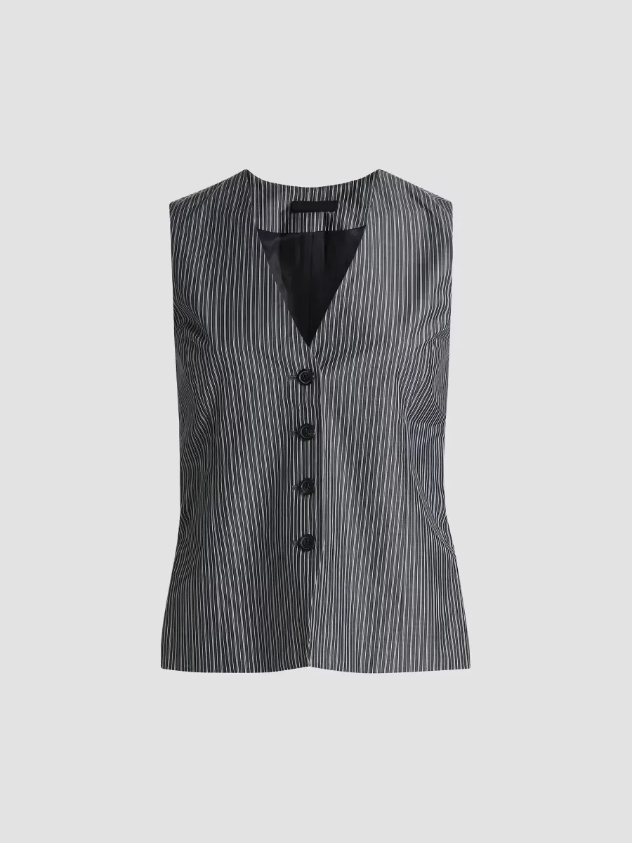 Paulette Striped Poplin Vest by rag & bone