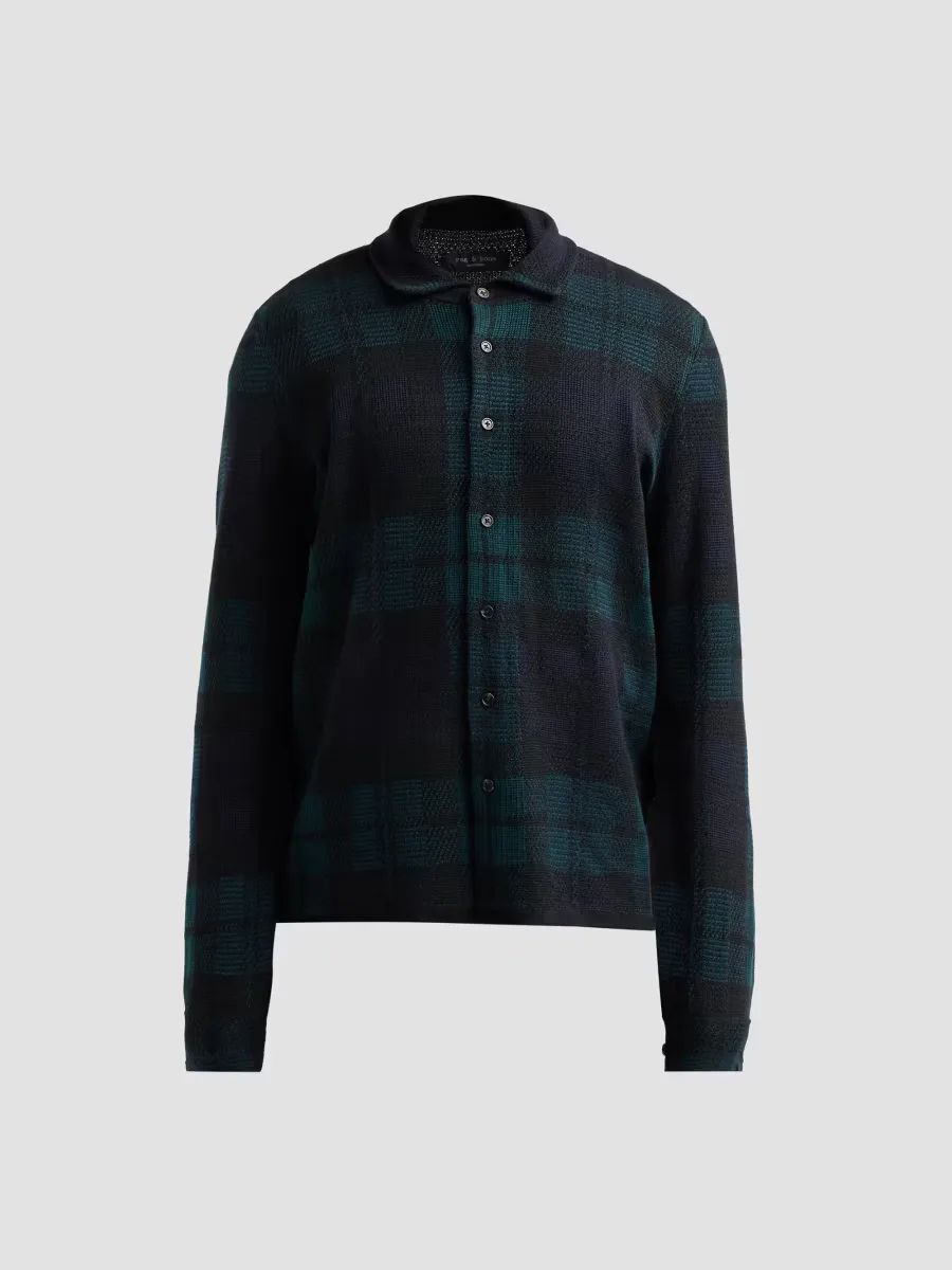 Dalton Plaid Knit Wool Shirt by rag & bone