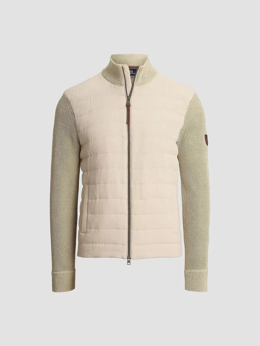 Padded Linen Zip Jacket