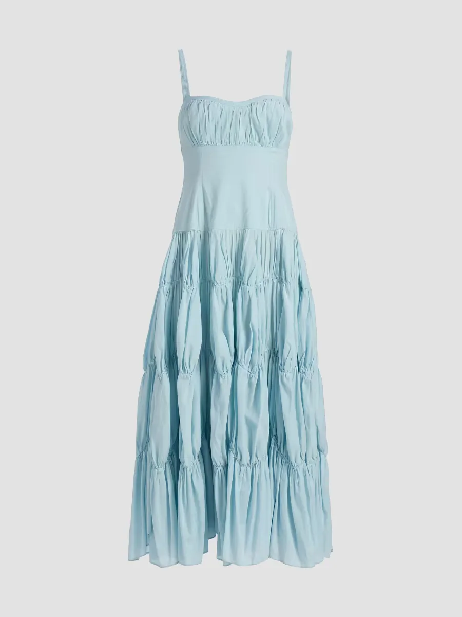 Emmalina Smocked Cotton Midi-Dress