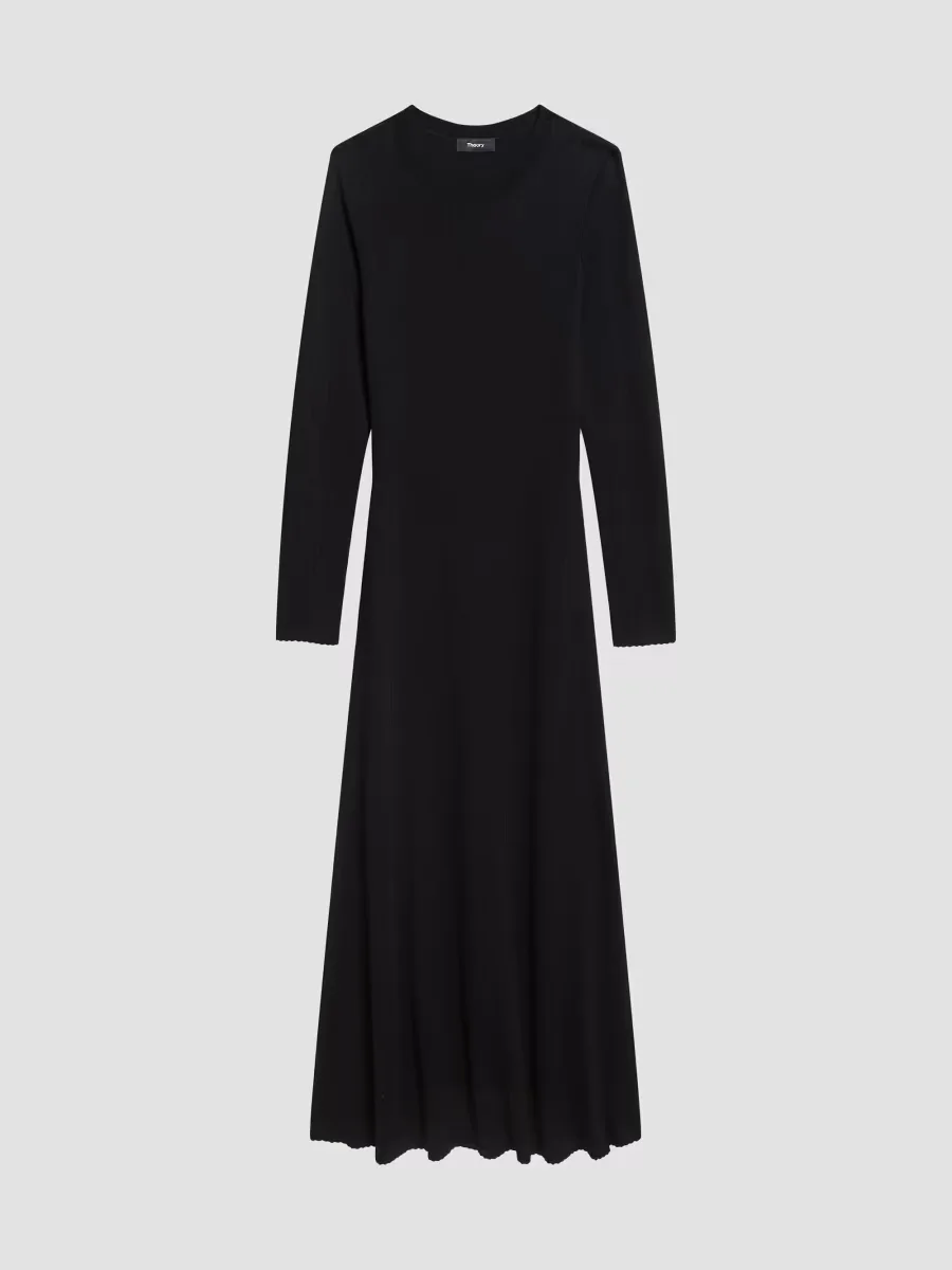 Merino Wool Crewneck Midi Dress