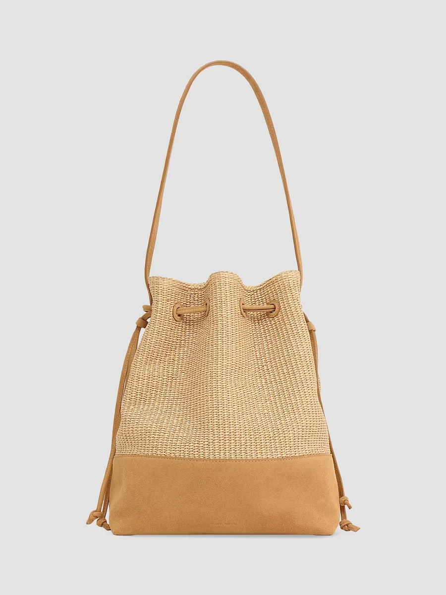 Raffia & Suede Bucket Bag by Mansur Gavriel