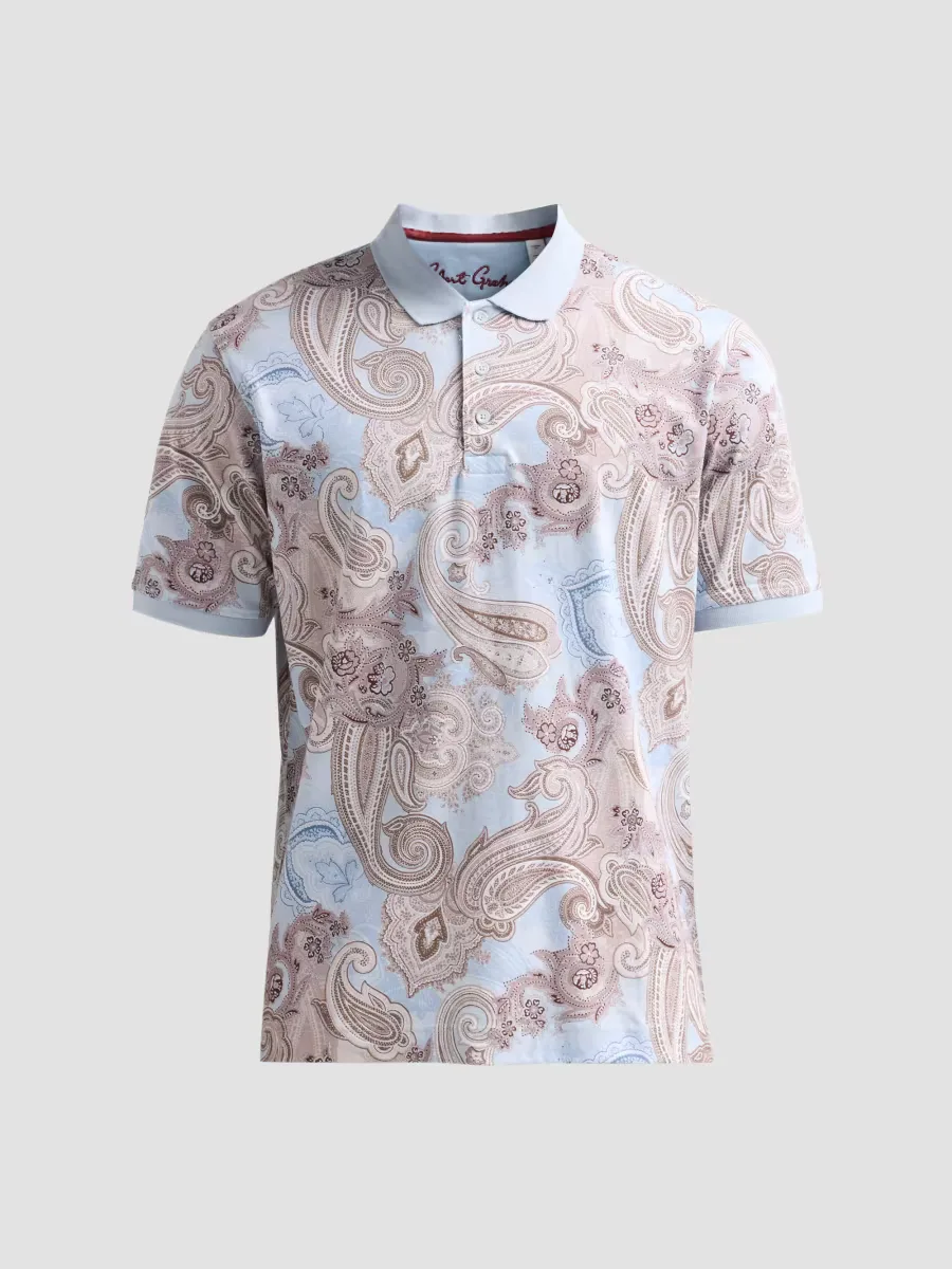 Creswell Paisley Cotton Polo Shirt by Robert Graham