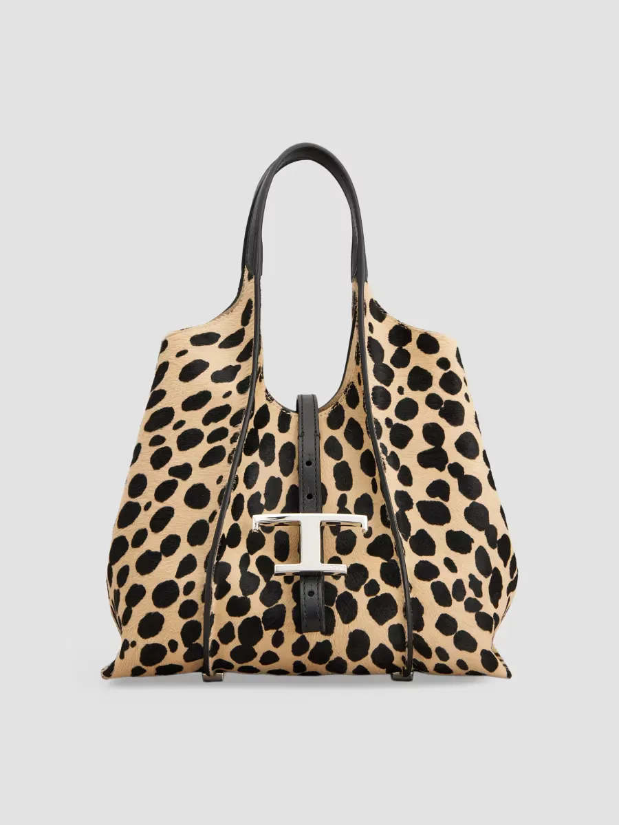 T Timeless Mini Calf-Hair Top-Handle Bag by Tod's