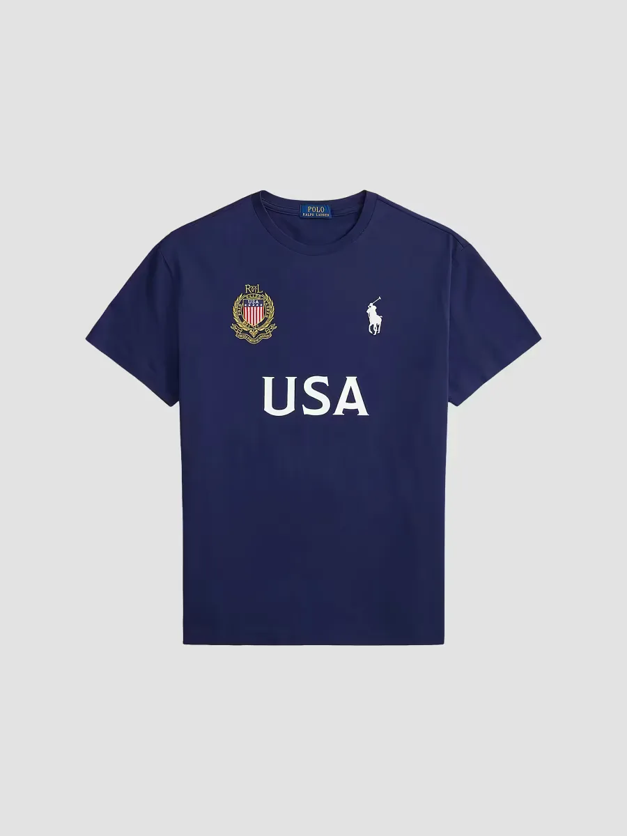 USA Crewneck Cotton T-Shirt by Polo Ralph Lauren
