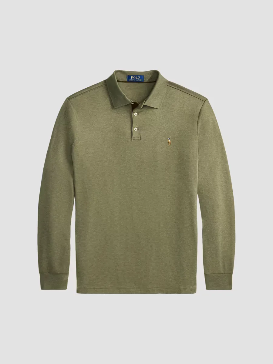 Cotton Interlock Long-Sleeve Polo Shirt by Polo Ralph Lauren