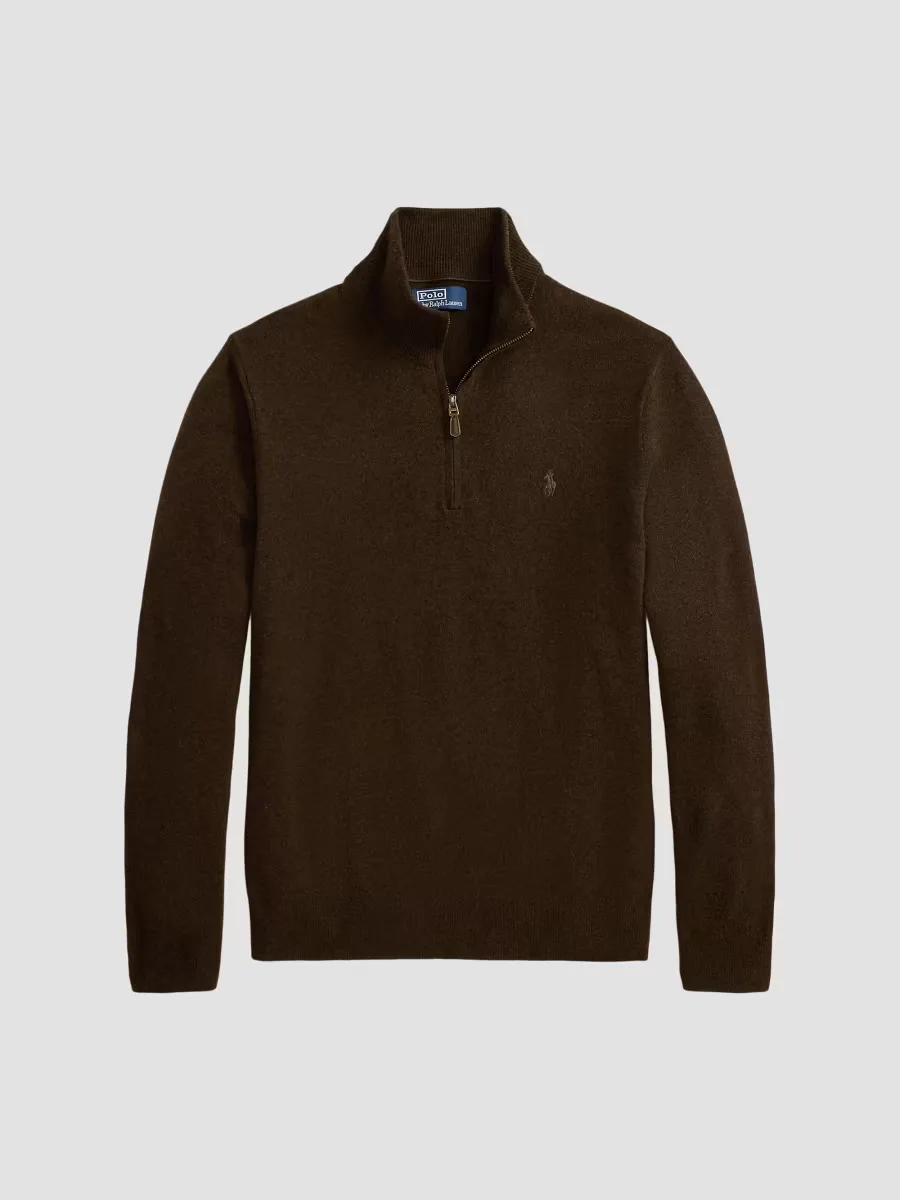 Logo Wool Quarter-Zip Sweater