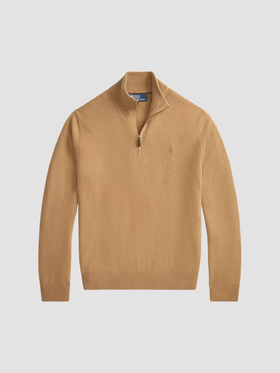 Logo Wool Quarter-Zip Sweater