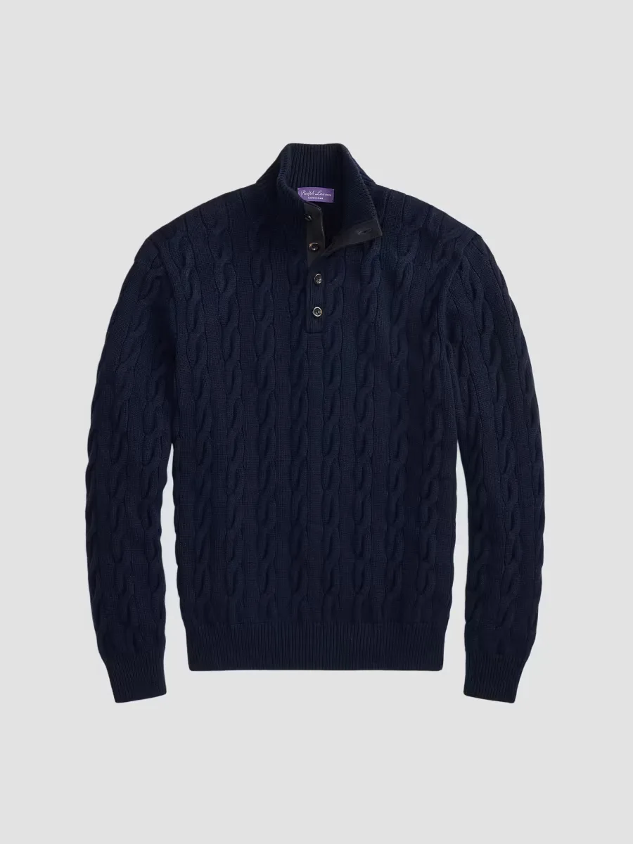 Purple Label Cable-Knit Cashmere Sweater by Ralph Lauren