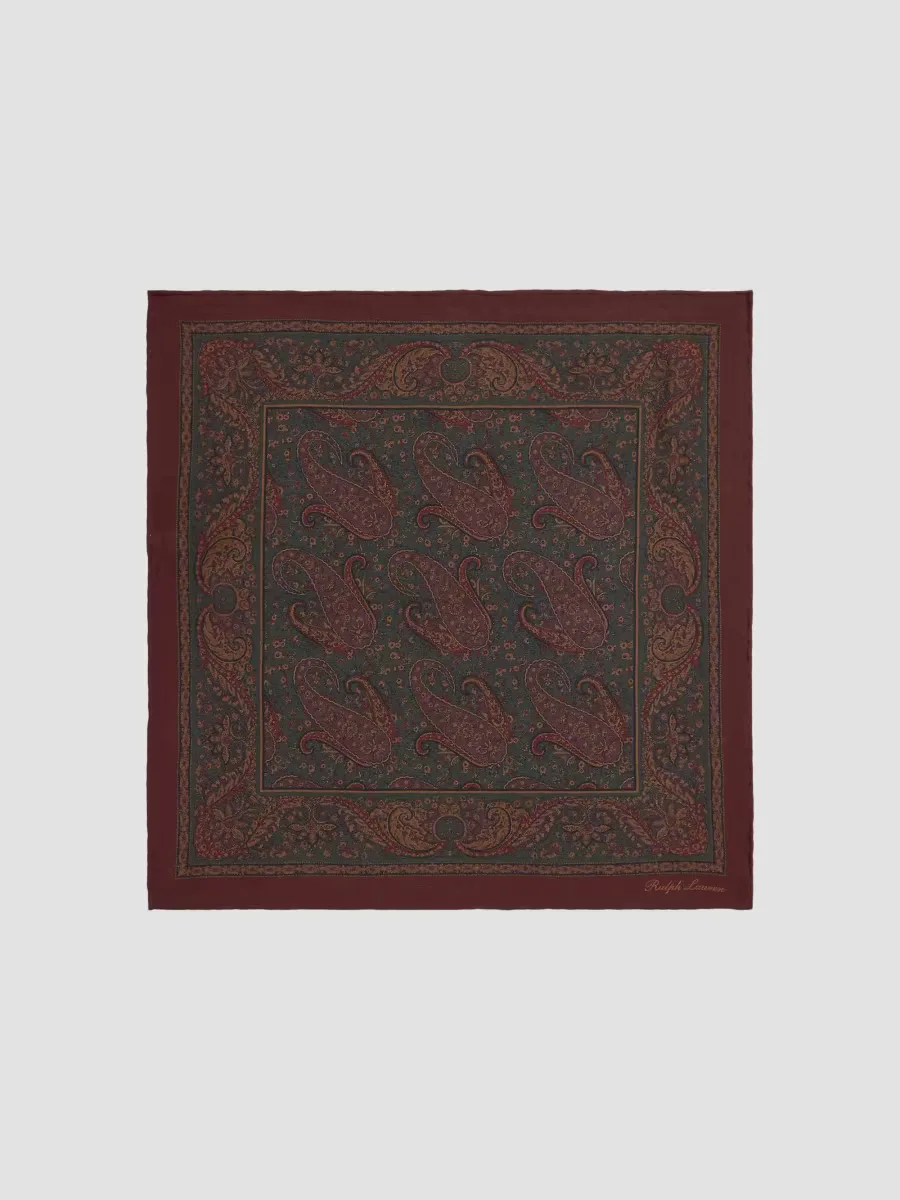 Purple Label Paisley Silk Pocket Square