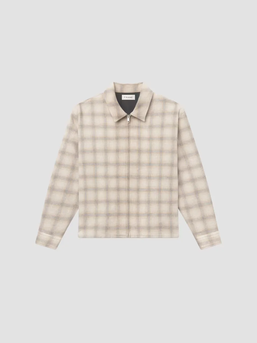 Wool-Nylon Zip-Front Overshirt