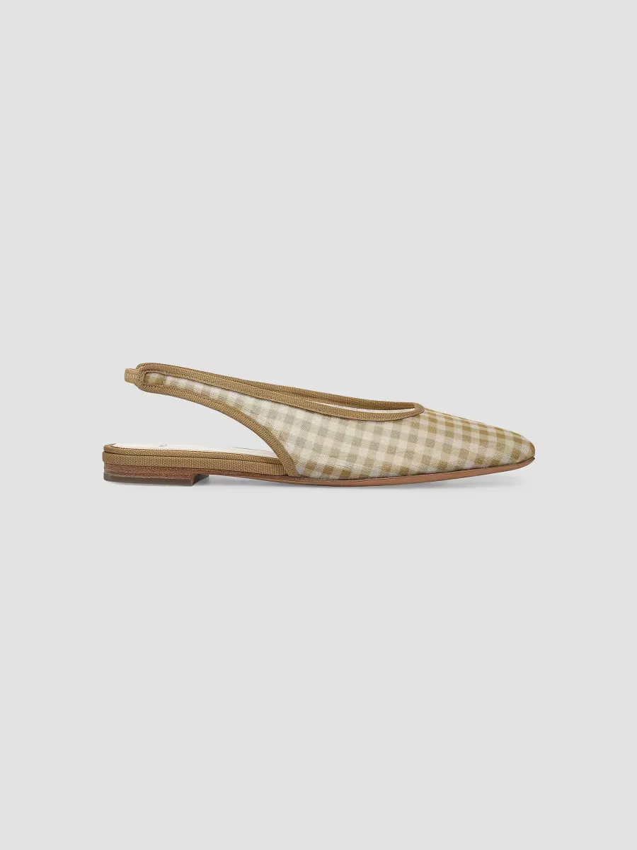 Daphne Gingham Mesh Slingback Flats by Vince
