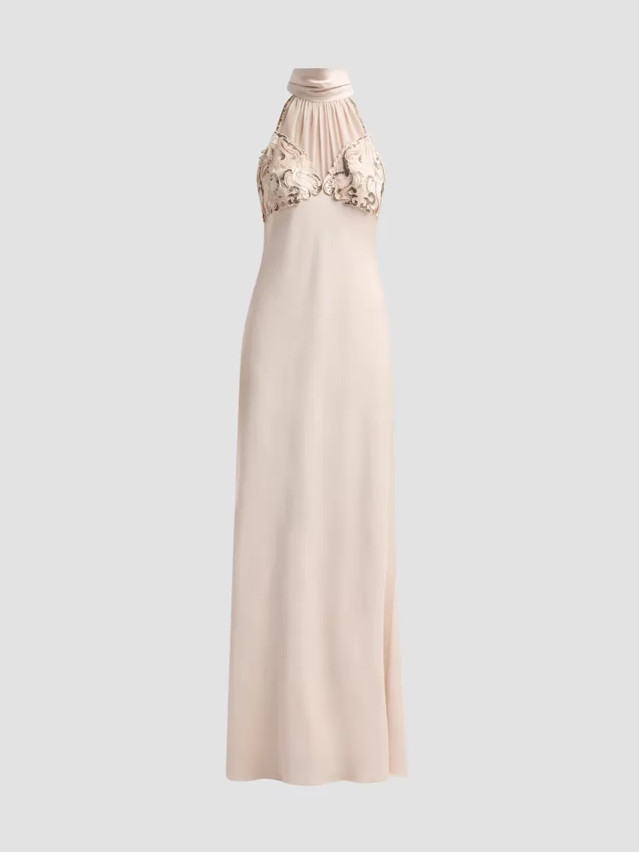Evie Sequined Halterneck Gown