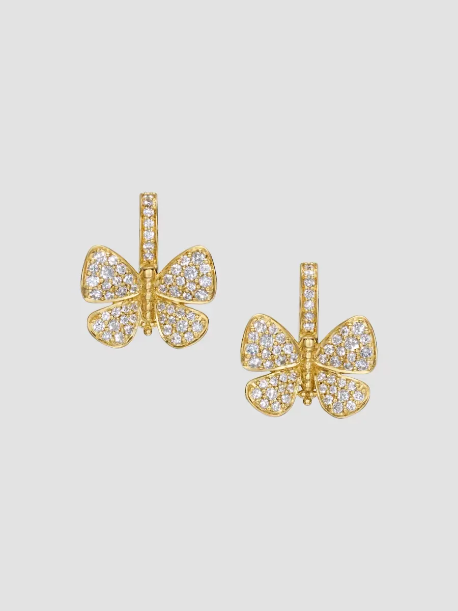 Florence86 18K Yellow Gold Snow Butterfly Earrings by Temple St. Clair