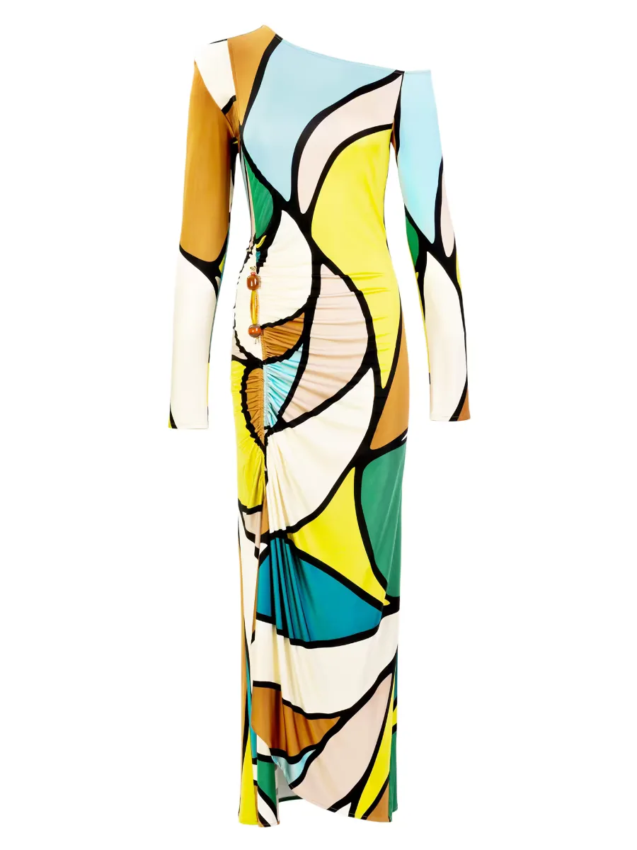 Ilana Abstract Jersey Maxi Gown by Silvia Tcherassi